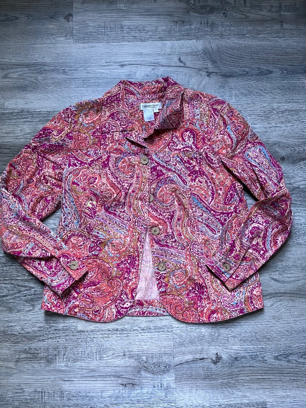 Coldwater Creek pink paisley jacket, size small, excellent condition